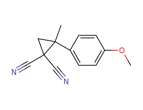 Molecular Structure of 69358-78-7 (1,1-Cyclopropanedicarbonitrile, 2-(4-methoxyphenyl)-2-methyl-)