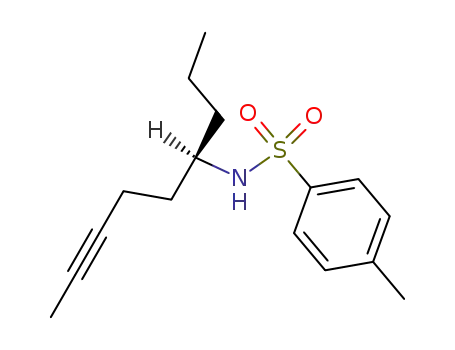 Molecular Structure of 62421-35-6 (Benzenesulfonamide, 4-methyl-N-(1-propyl-4-hexynyl)-, (R)-)