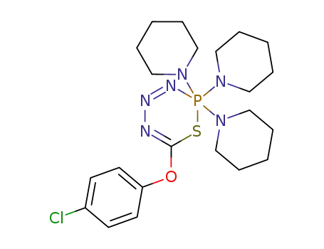 6-(4-chloro-phenoxy)-2,2,2-tri-piperidin-1-yl-2<i>H</i>-2λ<sup>5</sup>-[1,3,4,5,2]thiatriazaphosphinine
