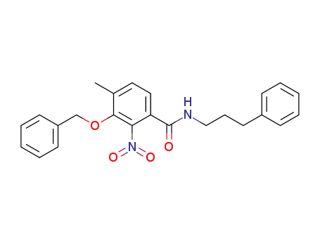 Molecular Structure of 63879-31-2 (Benzamide, 4-methyl-2-nitro-3-(phenylmethoxy)-N-(3-phenylpropyl)-)