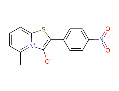 Molecular Structure of 43091-20-9 (5-methyl-2-(4-nitro-phenyl)-3-oxo-2,3-dihydro-thiazolo[3,2-<i>a</i>]pyridinylium betaine)