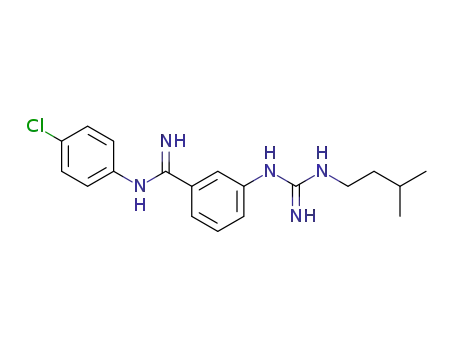 Molecular Structure of 32502-78-6 (N-(4-Chloro-phenyl)-3-[N'-(3-methyl-butyl)-guanidino]-benzamidine)