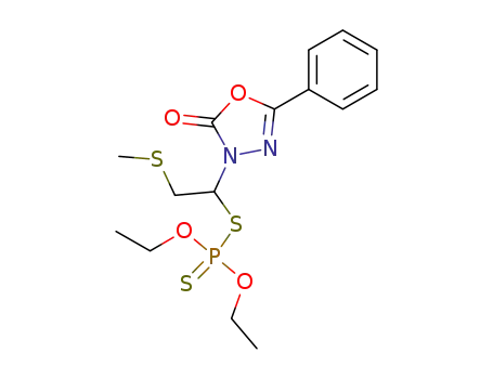 dithiophosphoric acid <i>O</i>,<i>O</i>'-diethyl ester <i>S</i>-[2-methylsulfanyl-1-(2-oxo-5-phenyl-[1,3,4]oxadiazol-3-yl)-ethyl] ester
