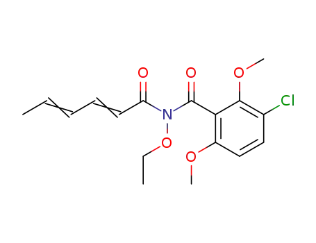 Aethyl-N-2,4-hexadienoyl-3-chlor-2,6-dimethoxybenzohydroxamat