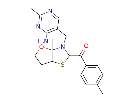 Molecular Structure of 16019-01-5 ([3-(4-amino-2-methyl-pyrimidin-5-ylmethyl)-3a-methyl-hexahydro-furo[2,3-<i>d</i>]thiazol-2-yl]-<i>p</i>-tolyl-methanone)