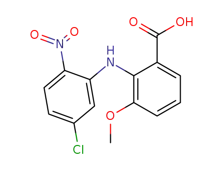 Molecular Structure of 40385-12-4 (2-(5-Chloro-2-nitro-phenylamino)-3-methoxy-benzoic acid)