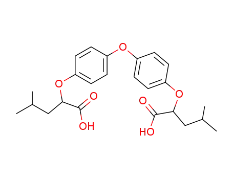Molecular Structure of 63538-42-1 (2-{4-[4-(1-Carboxy-3-methyl-butoxy)-phenoxy]-phenoxy}-4-methyl-pentanoic acid)