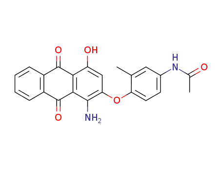 Molecular Structure of 38920-11-5 (N-[4-(1-Amino-4-hydroxy-9,10-dioxo-9,10-dihydro-anthracen-2-yloxy)-3-methyl-phenyl]-acetamide)