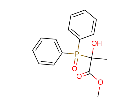 Molecular Structure of 32421-80-0 (Propanoic acid, 2-(diphenylphosphinyl)-2-hydroxy-, methyl ester)