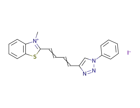 3-methyl-2-[4-(1-phenyl-1<i>H</i>-[1,2,3]triazol-4-yl)-buta-1,3-dienyl]-benzothiazolium; iodide