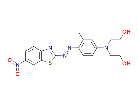 Molecular Structure of 94960-40-4 (2,2'-[3-methyl-4-(6-nitro-benzothiazol-2-ylazo)-phenylazanediyl]-bis-ethanol)
