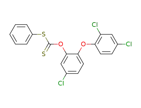 Molecular Structure of 26012-16-8 (Dithiocarbonic acid O-[5-chloro-2-(2,4-dichloro-phenoxy)-phenyl] ester S-phenyl ester)