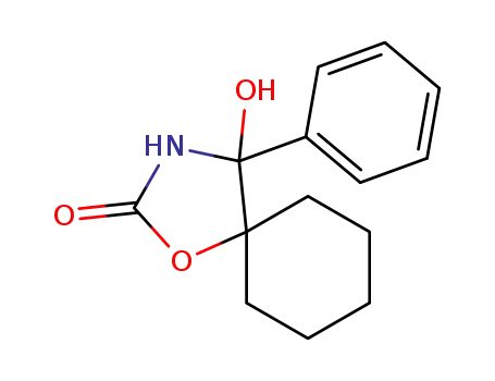 Molecular Structure of 33802-38-9 (4-hydroxy-4-phenyl-1-oxa-3-aza-spiro[4.5]decan-2-one)
