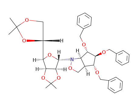 <i>O</i><sup>2</sup>,<i>O</i><sup>3</sup>;<i>O</i><sup>5</sup>,<i>O</i><sup>6</sup>-diisopropylidene-1-((3a<i>R</i>)-4<i>c</i>,5<i>t</i>,6<i>c</i>-tris-benzyloxy-(3a<i>r</i>,6a<i>c</i>)-hexahydro-cyclopenta[<i>c</i>]isoxazol-1-yl)-α-<i>D</i>-1-deoxy-mannofuranose