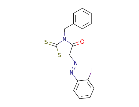 3-benzyl-2-thioxo-thiazolidine-4,5-dione 5-[(2-iodo-phenyl)-hydrazone]