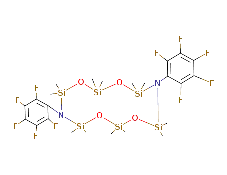 Molecular Structure of 23188-63-8 (2,2,4,4,6,6,8,8,10,10,12,12-Dodecamethyl-5,11-bis-pentafluorophenyl-1,3,7,9-tetraoxa-5,11-diaza-2,4,6,8,10,12-hexasila-cyclododecane)
