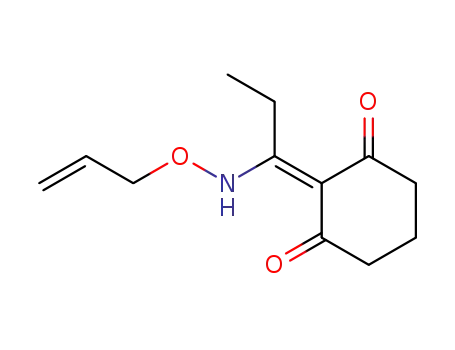 Molecular Structure of 55634-49-6 (2-(1-Allyloxyamino-propylidene)-cyclohexane-1,3-dione)