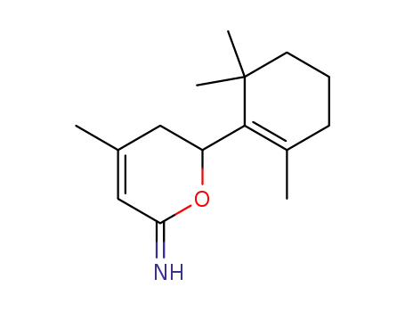 Molecular Structure of 97787-58-1 (4-Methyl-6-(2,6,6-trimethyl-cyclohex-1-enyl)-5,6-dihydro-pyran-2-ylideneamine)