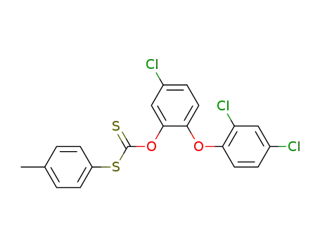 Molecular Structure of 25995-65-7 (Dithiocarbonic acid O-[5-chloro-2-(2,4-dichloro-phenoxy)-phenyl] ester S-p-tolyl ester)