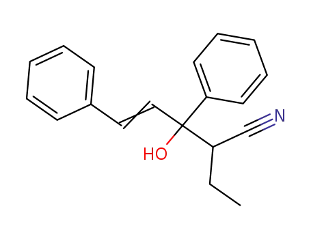 (E)-2-Ethyl-3-hydroxy-3,5-diphenyl-pent-4-enenitrile