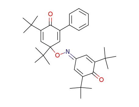 Molecular Structure of 105255-13-8 (3,5-Di-tert.-butyl-p-benzochinonmonoxim-<4-oxo-1,3-di-tert.-butyl-5-phenyl-cyclohexadien-(2,5)-yl>-ether)