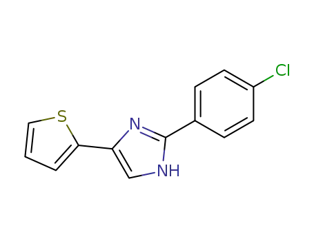Molecular Structure of 21036-75-9 (2-(4-chloro-phenyl)-4-thiophen-2-yl-1<sup>(3)</sup><i>H</i>-imidazole)