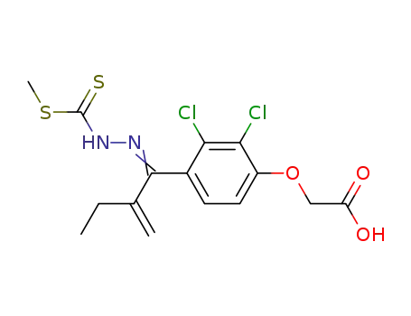 Molecular Structure of 26158-48-5 ({2,3-Dichloro-4-[2-methylene-1-(methylsulfanylthiocarbonyl-hydrazono)-butyl]-phenoxy}-acetic acid)