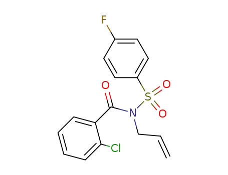 Molecular Structure of 66897-43-6 (Benzamide, 2-chloro-N-[(4-fluorophenyl)sulfonyl]-N-2-propenyl-)
