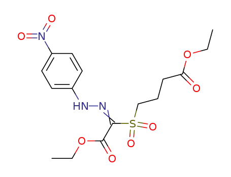1-Ethoxycarbonyl-1-<4-nitro-phenylhydrazono>-2-thia-n-pentan-carbonsaeure-(5)-ethylester-dioxid-(2.2)