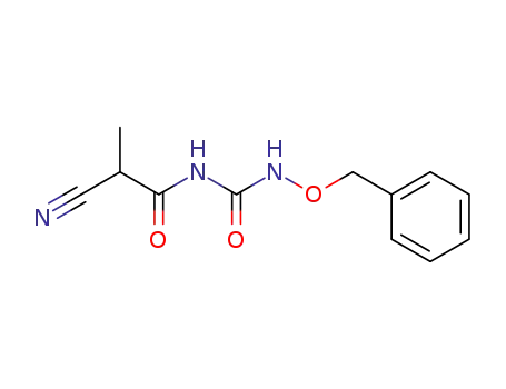 Molecular Structure of 10501-93-6 (N-(α-Methyl-cyanacetyl)-N'-benzyloxy-harnstoff)