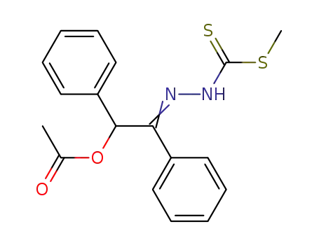 Molecular Structure of 26174-46-9 (Acetic acid 2-(methylsulfanylthiocarbonyl-hydrazono)-1,2-diphenyl-ethyl ester)