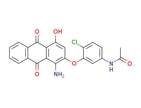 Molecular Structure of 38912-95-7 (N-[3-(1-Amino-4-hydroxy-9,10-dioxo-9,10-dihydro-anthracen-2-yloxy)-4-chloro-phenyl]-acetamide)