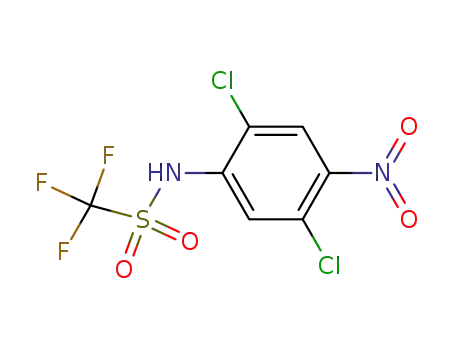 Molecular Structure of 57946-26-6 (N-(2,5-Dichloro-4-nitro-phenyl)-C,C,C-trifluoro-methanesulfonamide)