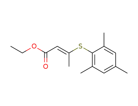 Molecular Structure of 92655-26-0 (cis-3-<2,4,6-Trimethyl-phenyl-thio>-crotonsaeure-aethylester)