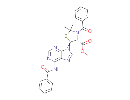 (4<i>R</i>)-3-benzoyl-5<i>t</i>-(6-benzoylamino-purin-9-yl)-2,2-dimethyl-thiazolidine-4<i>r</i>-carboxylic acid methyl ester