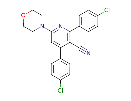 Molecular Structure of 54295-35-1 (2,4-bis-(4-chloro-phenyl)-6-morpholin-4-yl-nicotinonitrile)