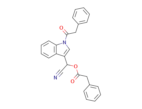 Molecular Structure of 111480-91-2 (Phenyl-acetic acid cyano-(1-phenylacetyl-1H-indol-3-yl)-methyl ester)