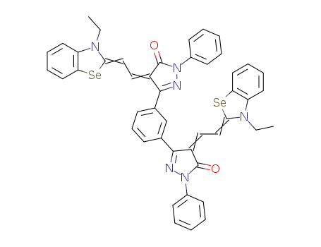 4,4'-bis-[2-(3-ethyl-3<i>H</i>-benzoselenazol-2-ylidene)-ethylidene]-2,2'-diphenyl-2,4,2',4'-tetrahydro-5,5'-<i>m</i>-phenylene-bis-pyrazol-3-one