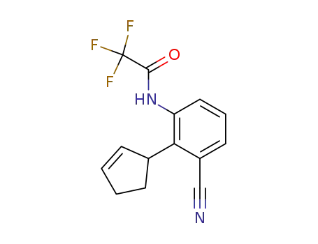 Molecular Structure of 92599-45-6 (Acetamide, N-[3-cyano-2-(2-cyclopenten-1-yl)phenyl]-2,2,2-trifluoro-)