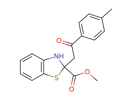 Molecular Structure of 64393-85-7 (2-Benzothiazolecarboxylic acid,
2,3-dihydro-2-[2-(4-methylphenyl)-2-oxoethyl]-, methyl ester)