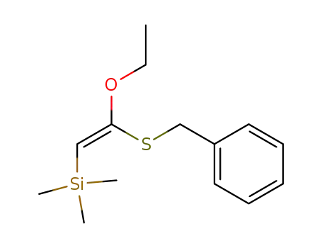Molecular Structure of 62785-76-6 (Silane, [2-ethoxy-2-[(phenylmethyl)thio]ethenyl]trimethyl-, (Z)-)