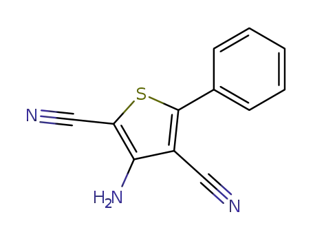 Molecular Structure of 79204-53-8 (2,4-Thiophenedicarbonitrile, 3-amino-5-phenyl-)