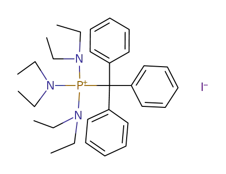 Molecular Structure of 18720-01-9 (Tris-(diaethylamino)-trityl-phosphoniumjodid)