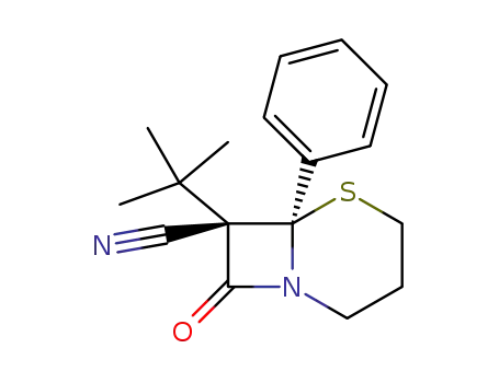 7-<i>tert</i>-butyl-8-oxo-6-phenyl-(6<i>r</i><i>H</i>)-5-thia-1-aza-bicyclo[4.2.0]octane-7<i>t</i>-carbonitrile