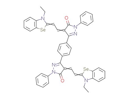 4,4'-bis-[2-(3-ethyl-3<i>H</i>-benzoselenazol-2-ylidene)-ethylidene]-2,2'-diphenyl-2,4,2',4'-tetrahydro-5,5'-<i>p</i>-phenylene-bis-pyrazol-3-one