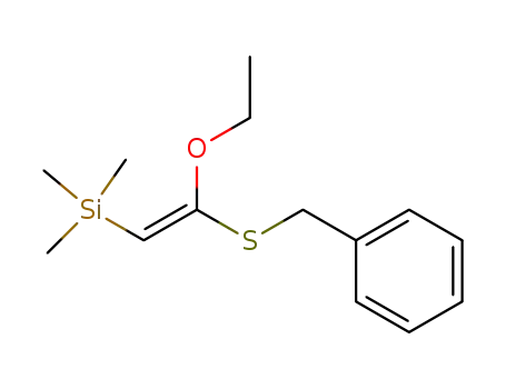 Molecular Structure of 62785-73-3 (Silane, [2-ethoxy-2-[(phenylmethyl)thio]ethenyl]trimethyl-, (E)-)