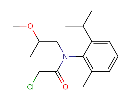 Molecular Structure of 51218-79-2 (Acetamide,
2-chloro-N-(2-methoxypropyl)-N-[2-methyl-6-(1-methylethyl)phenyl]-)