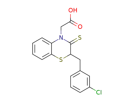Molecular Structure of 129338-99-4 ([2-(3-Chloro-benzyl)-3-thioxo-2,3-dihydro-benzo[1,4]thiazin-4-yl]-acetic acid)