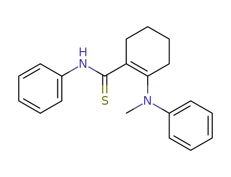 Molecular Structure of 62070-38-6 (1-Cyclohexene-1-carbothioamide, 2-(methylphenylamino)-N-phenyl-)
