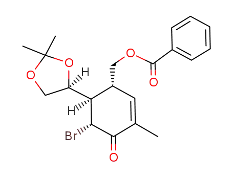 Benzoic acid (1R,5R,6R)-5-bromo-6-((S)-2,2-dimethyl-[1,3]dioxolan-4-yl)-3-methyl-4-oxo-cyclohex-2-enylmethyl ester